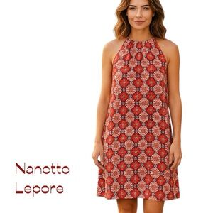 Nanette Lepore Red, Blue White Floral Dress Size 8